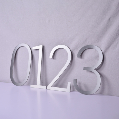 Brush 3D flat cut Letters number 3d metal signage non illuminated stainless steel letters
