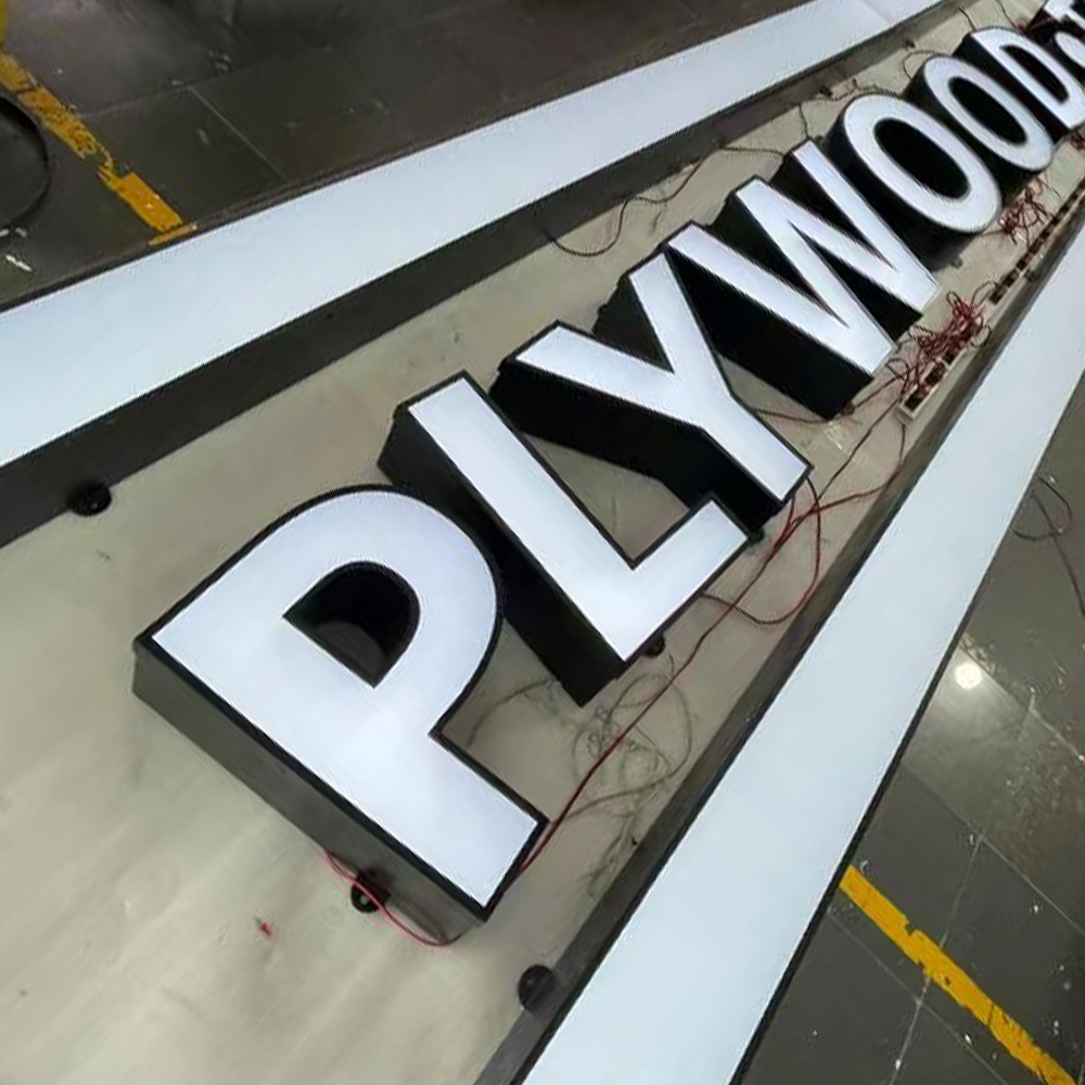 Customized Outdoor face lit letters company front illuminated letters waterproof business channel letters signs