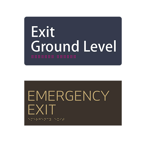 LED Exit Sign Light Hanging & Wall Mounted LED Emergency Fire Light With Red Green Arrow ADA Entrance-Exit Braille Signs
