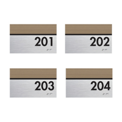 Custom Stairs Sign with Braille and Adhesive Back Durable Wipe Clean Plastic Business Restaurant Signage for Indicating Stairs Brushed Aluminum Signs