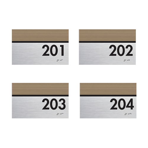 Custom Stairs Sign with Braille and Adhesive Back Durable Wipe Clean Plastic Business Restaurant Signage for Indicating Stairs Brushed Aluminum Signs