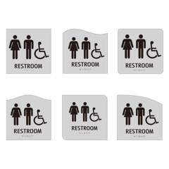 Wayfinding Restroom Braille Signage Ada Braille Sign Acrylic Bead Braille Sign for Hotel Aluminum Composite Signage