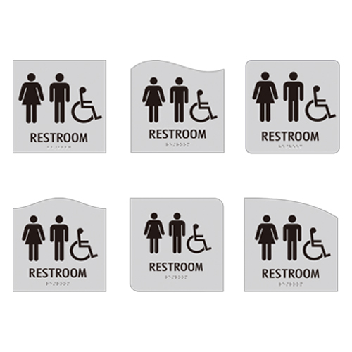 Wayfinding Restroom Braille Signage Ada Braille Sign Acrylic Bead Braille Sign for Hotel Aluminum Composite Signage
