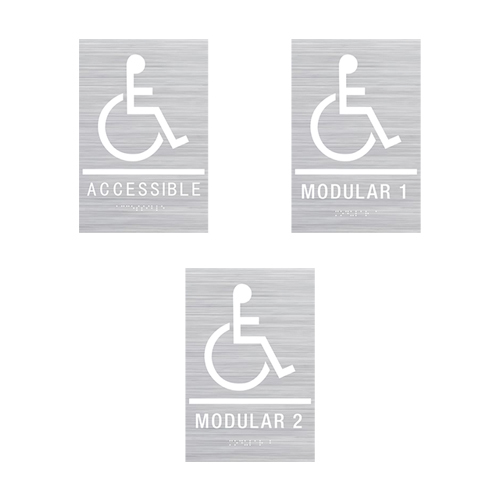 Hospital Door Sign Braille Man Women All Gender Restroom Signages Bathroom Signs ADA Custom Brushed Aluminum Signs