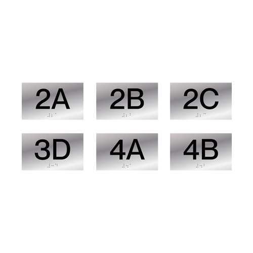 Metal Number Signage with Braille Stainless Steel House Numbers Door Signs ADA Room Name Signs