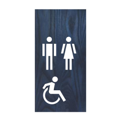 Customized Plastic Embossed All Gender Restroom Sign Braille Active Wheelchair Signs for Business Restaurant