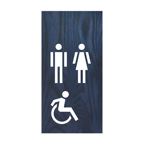 Customized Plastic Embossed All Gender Restroom Sign Braille Active Wheelchair Signs for Business Restaurant