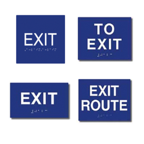 LED Exit Sign Light Hanging & Wall Mounted LED Emergency Fire Light With Red Green Arrow ADA Entrance-Exit Braille Signs