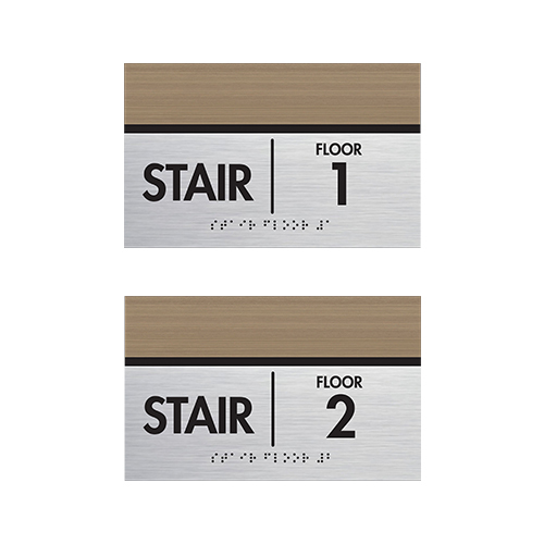 Stairs Signs Elevator Signage ADA Complaint Braille Sign Braille Signage Board for Hotel ADA Stairwell Signs