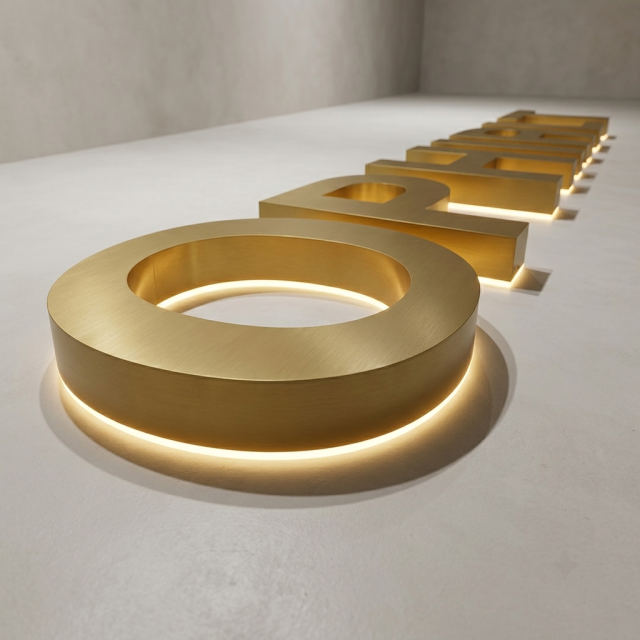 Electroplated Acrylic Back Raised Backlit Letter