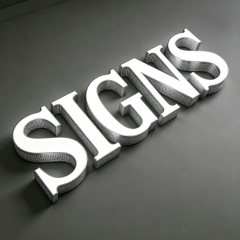 Outdoor 3d shopfront channel letters business brand face-lit letters and building front signs lighting