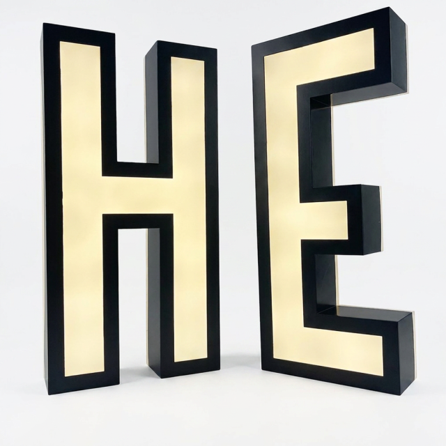 Rim Channel Letters Illuminated 3D Letters LED Acrylic Logo Letters