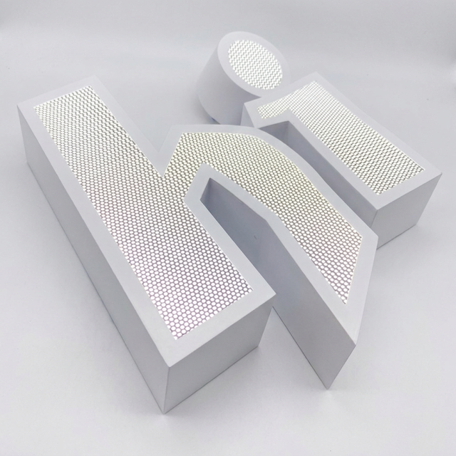 Letra de señalización de letras 3d de escaparate de logotipo de letras iluminadas de canal con tapa embellecedora de aluminio