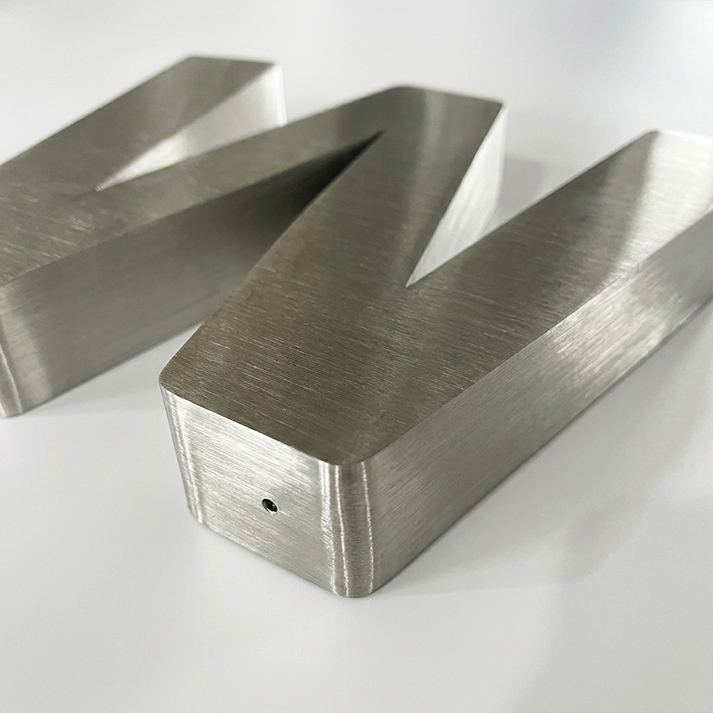 3D Fabricated Stainless Steel Letter Fabricated Letter Sign with Titanium Gold Brush Paint Signs