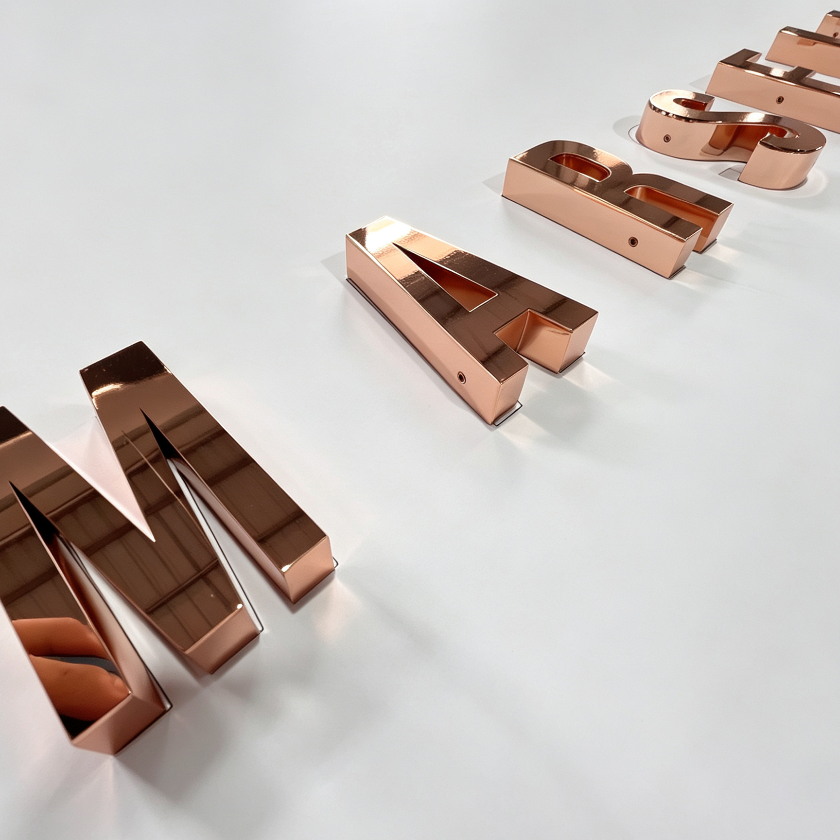 Custom 3D build up letters electroplated gold color number 3d signs outdoor use