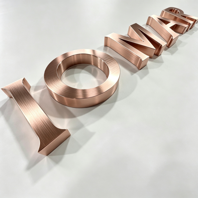 Electroplated Brush Rose Gold Channel Letter