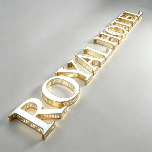 Perforated Rim Face Lit Letter