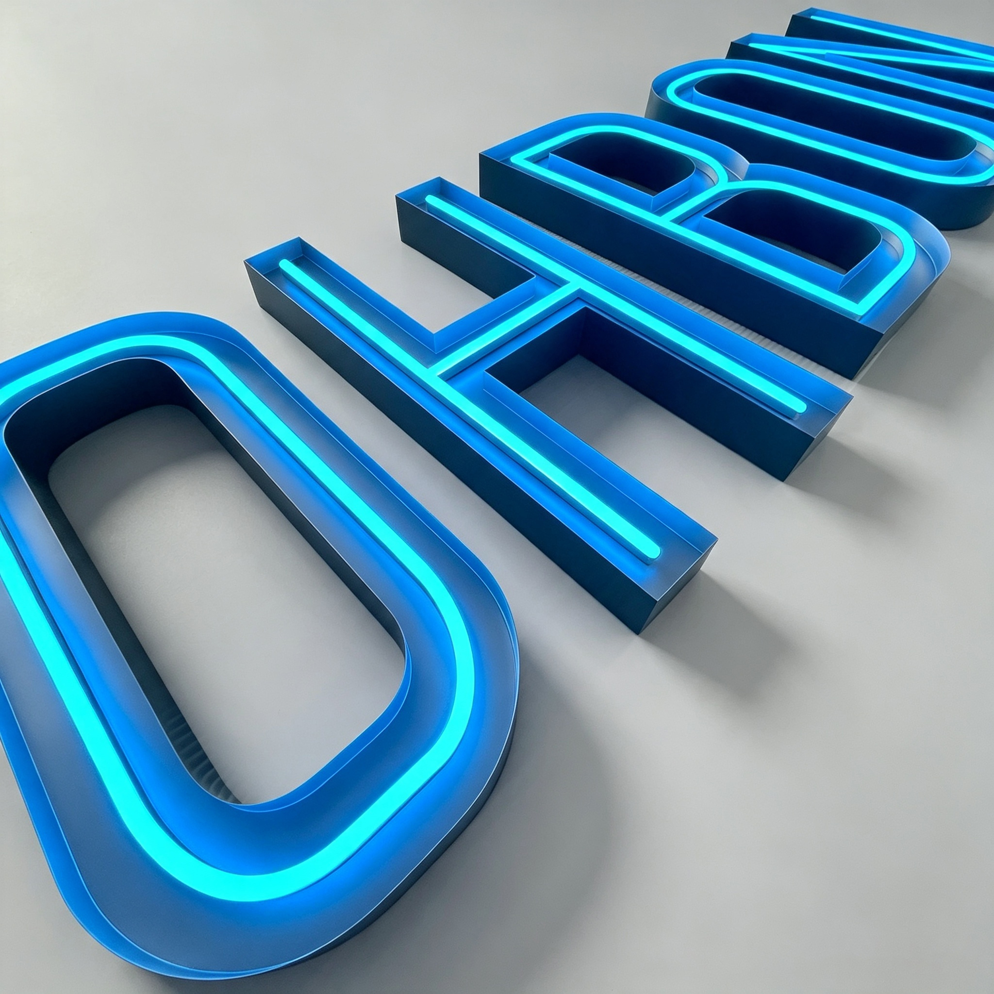 180°Acrylic Neon Sign with letter casing
