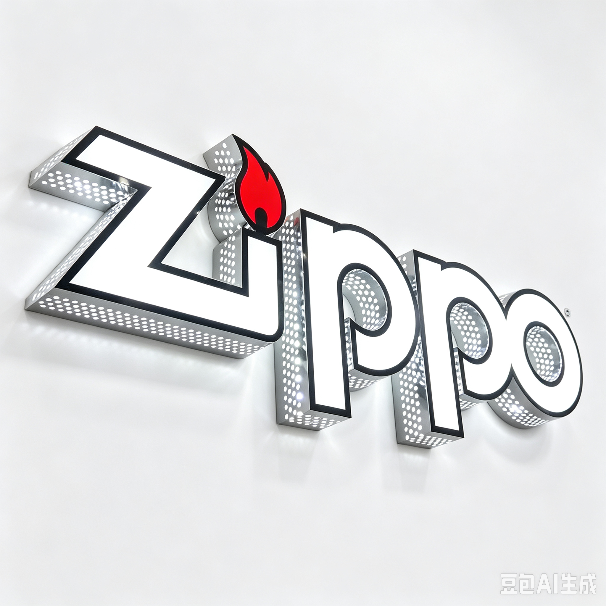 Perforated Rim Face Lit Letter