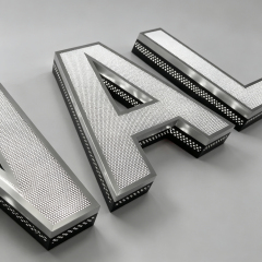 Perforated Trim Cap Face Lit Letter