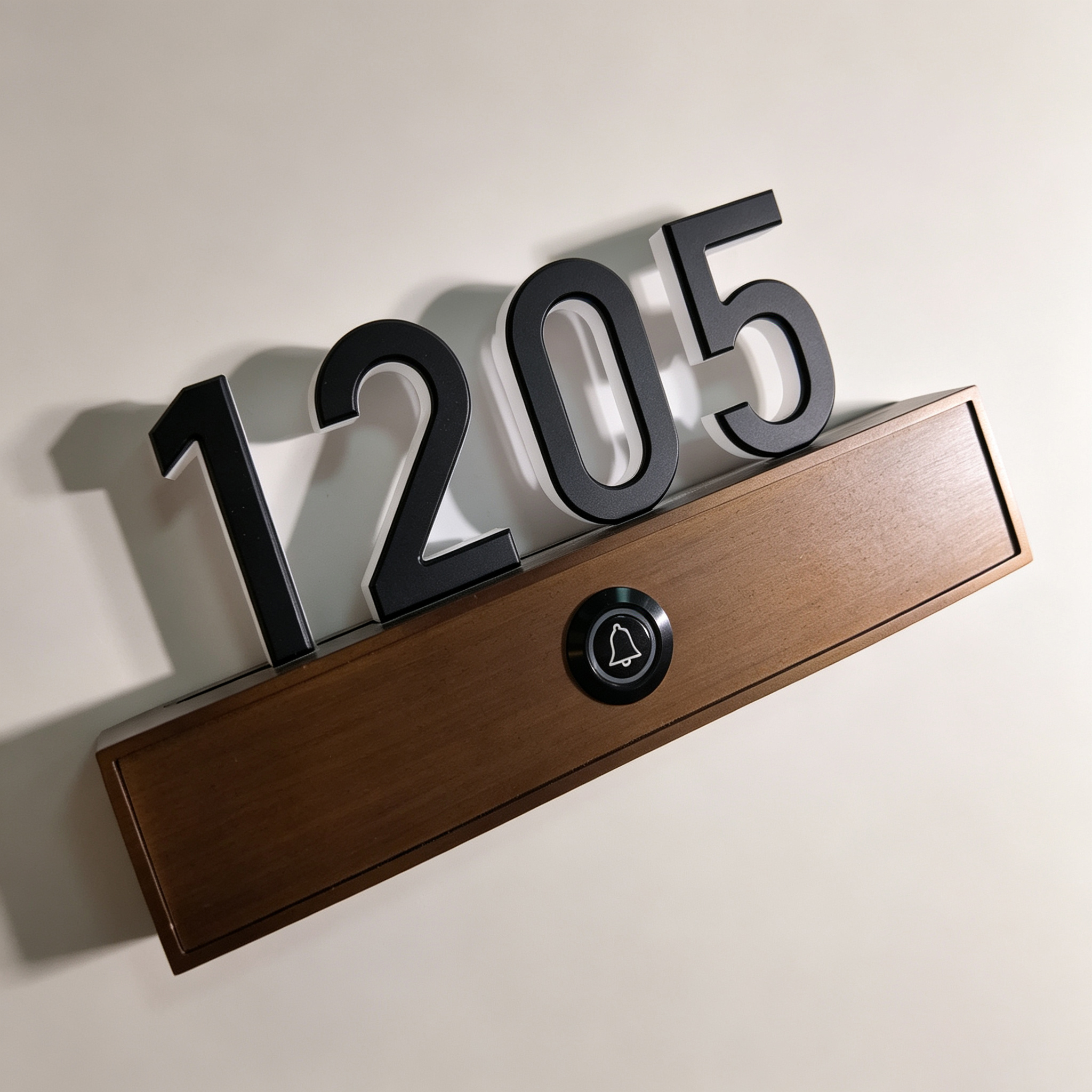 Design Metal 3D Room Number  Sign Hotel Number Sign With Doorbell
