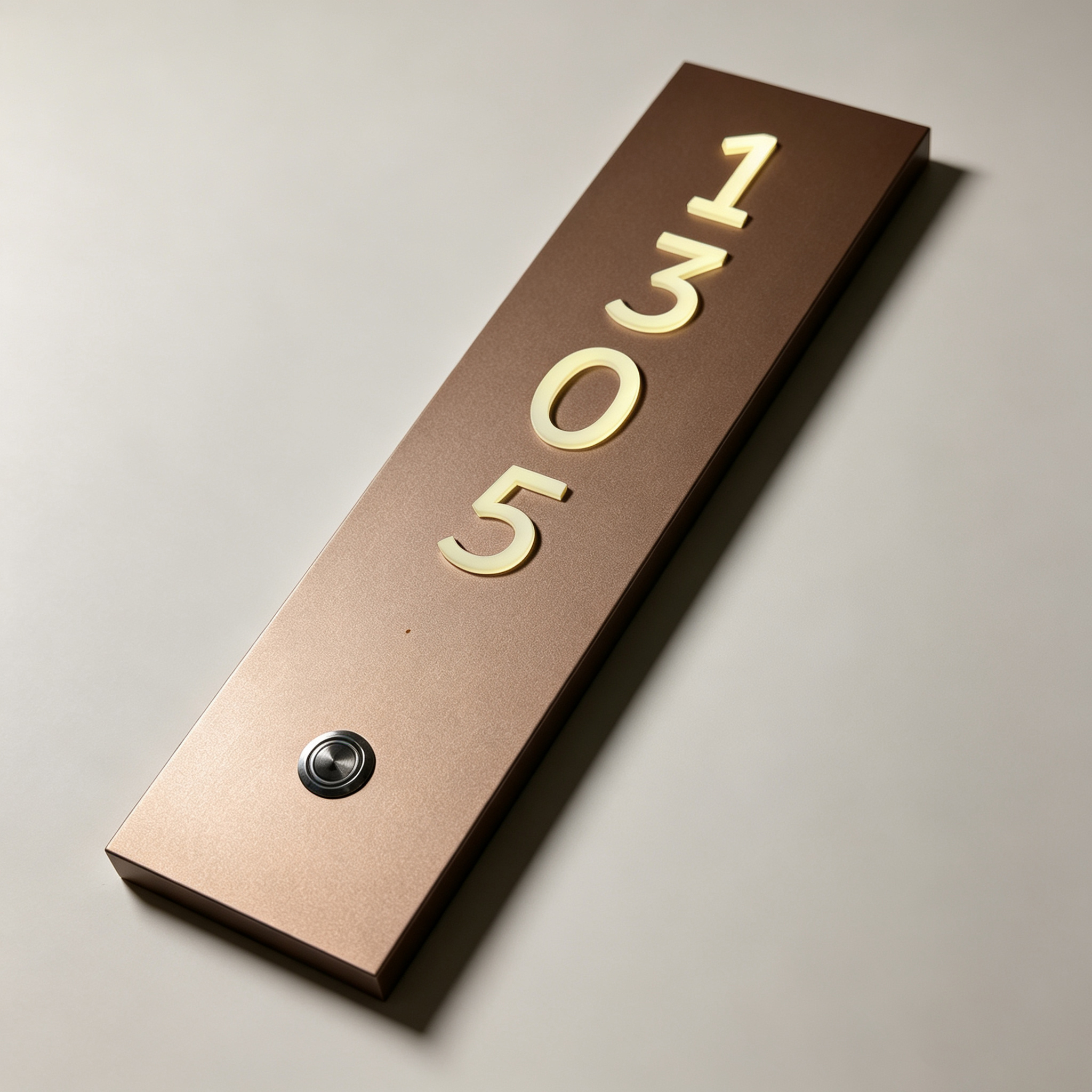 3D Lit Hotel Room Number Plate with Bell