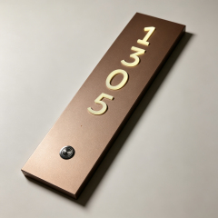 3D Lit Hotel Room Number Plate with Bell