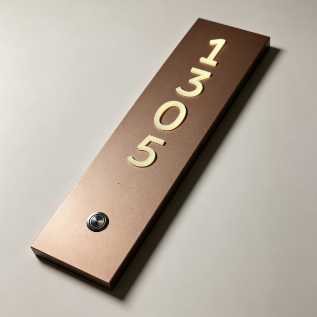 3D Lit Hotel Room Number Plate with Bell