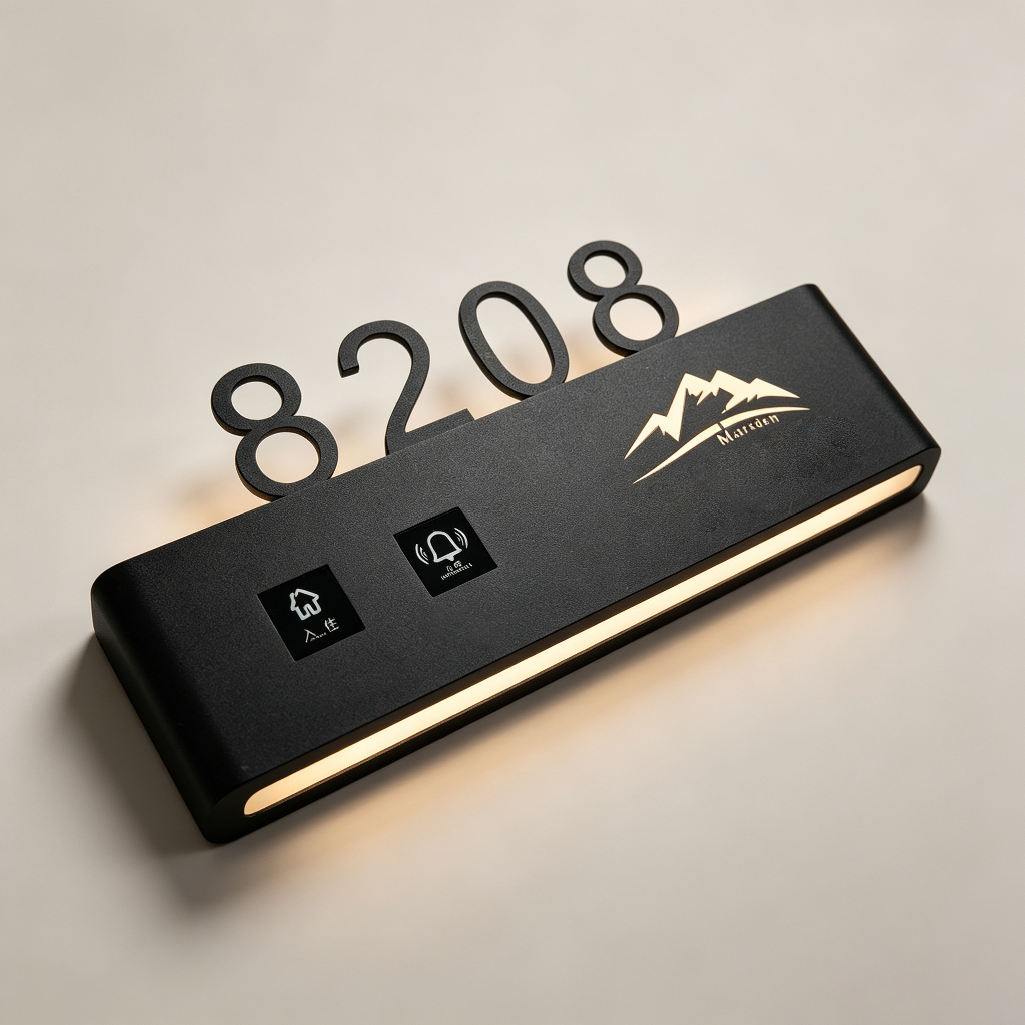 LED Backlit Hotel Room Number Sign with Halo Effect