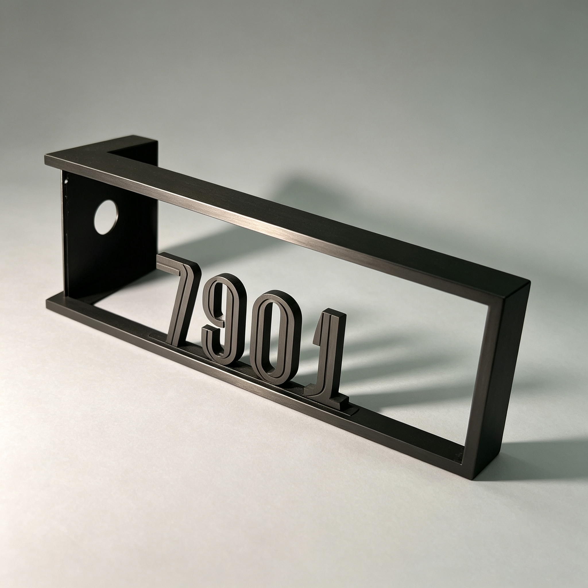 Black Metal Frame Hotel Room Number Door Sign