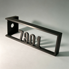 Black Metal Frame Hotel Room Number Door Sign