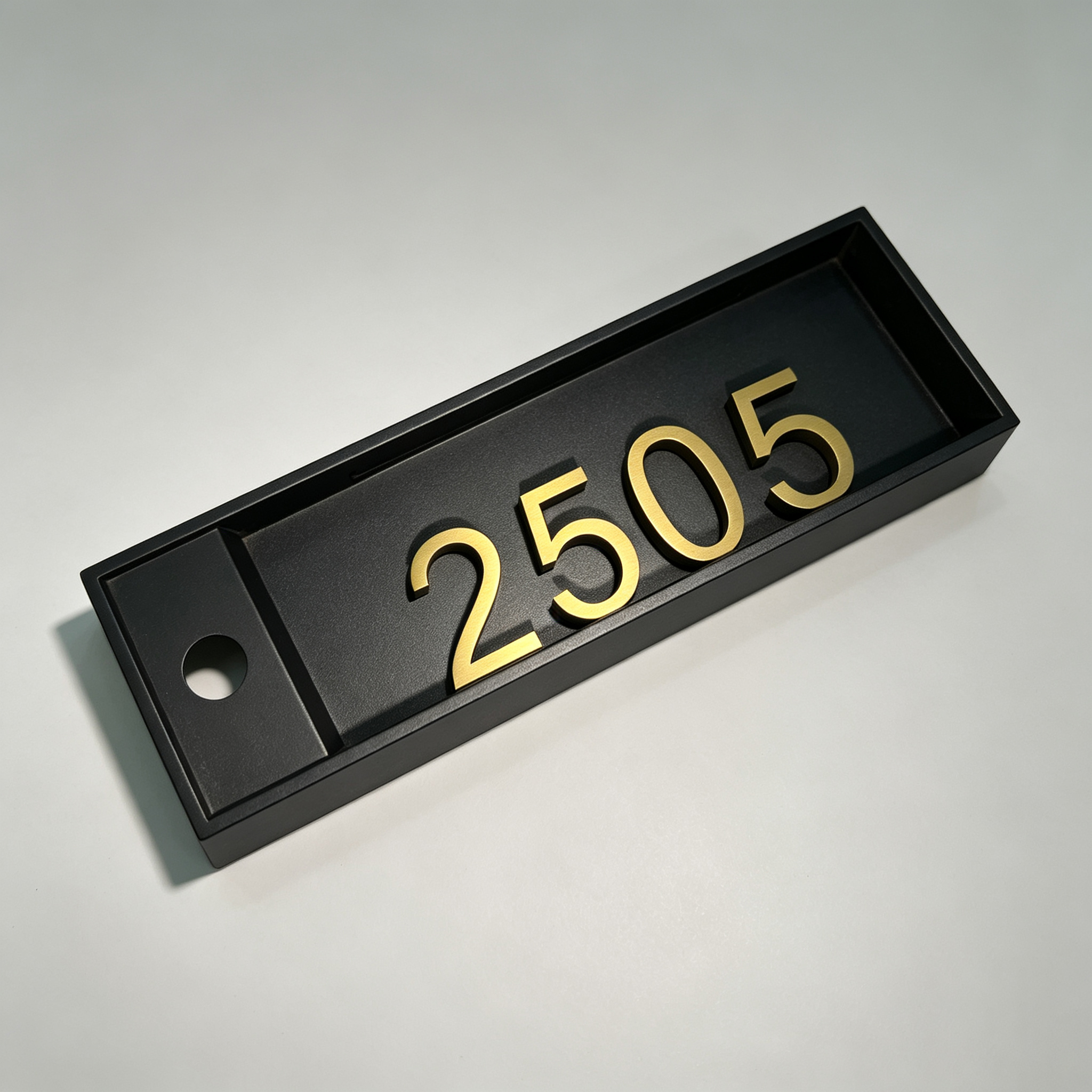 Hotel Room Number Door Sign with Doorbell Hole