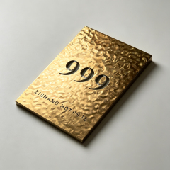 Textured Brass Hotel Room Number Door Sign