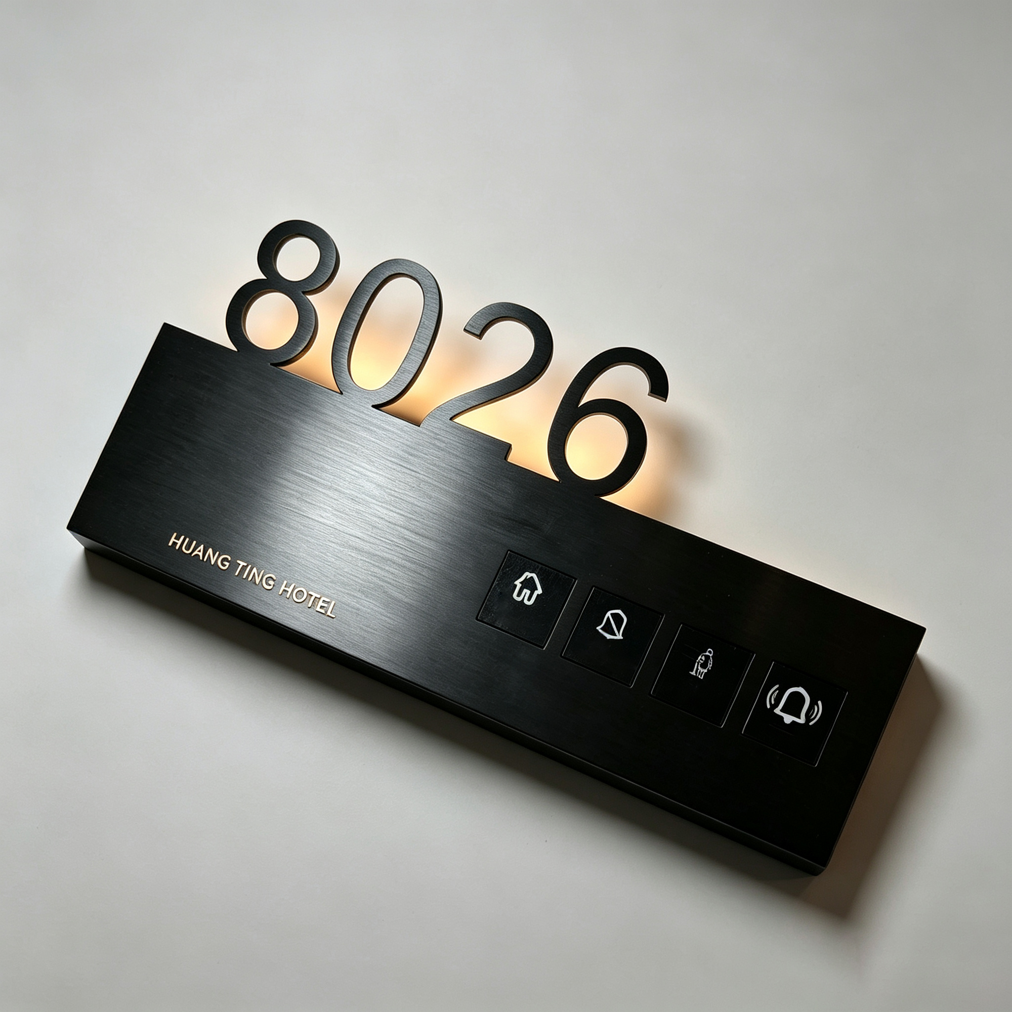 3D Backlit Hotel Room Sign With Doorbell Touch Buttons