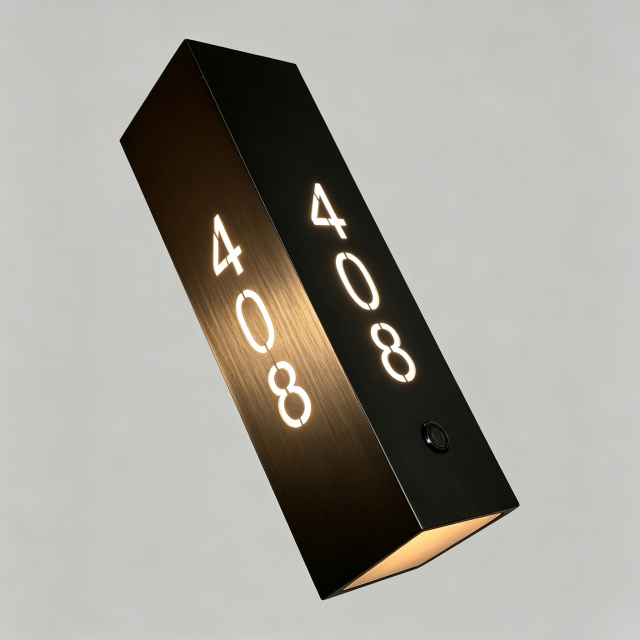 Cube 3‑Sides LED Illuminated Hotel Door Sign With Doorbell