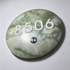 Round Marble Hotel Room Number Sign