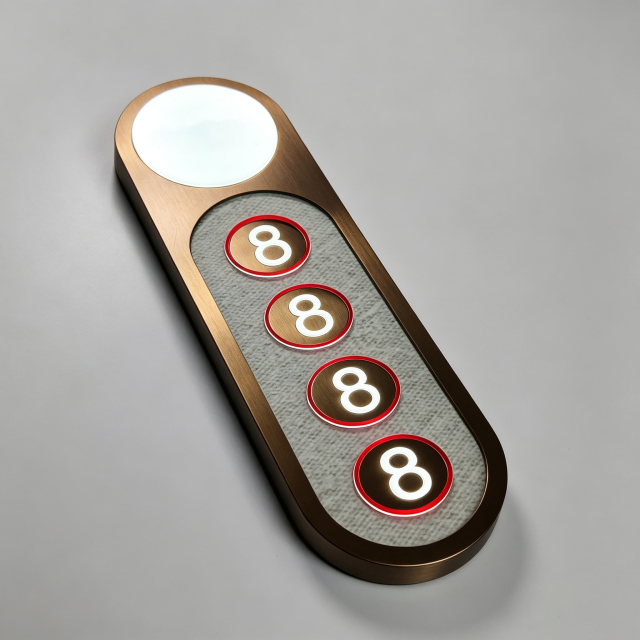 Brushed Bronze Multi‑Digit LED Hotel Room Number Plate With Indicator Light