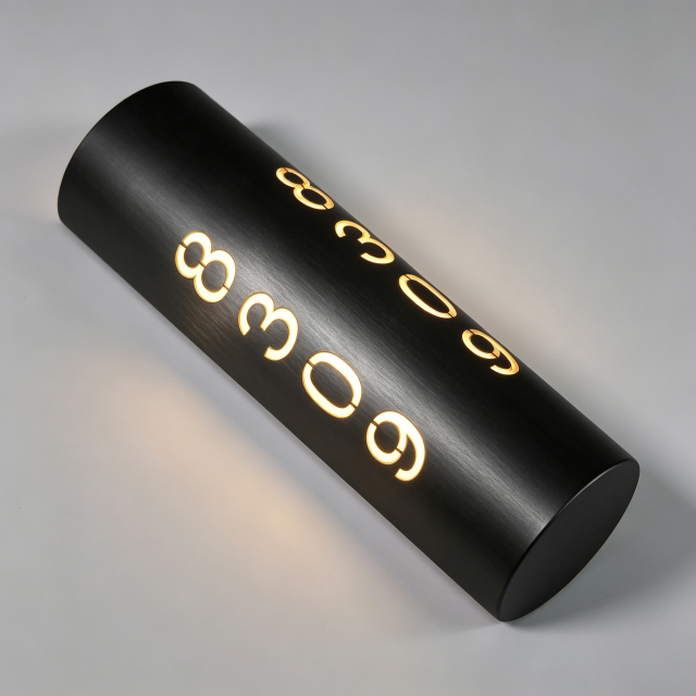Round Tube Backlit Room Number Plate