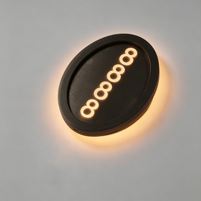 Oval LED Backlit Hotel Room Number Sign