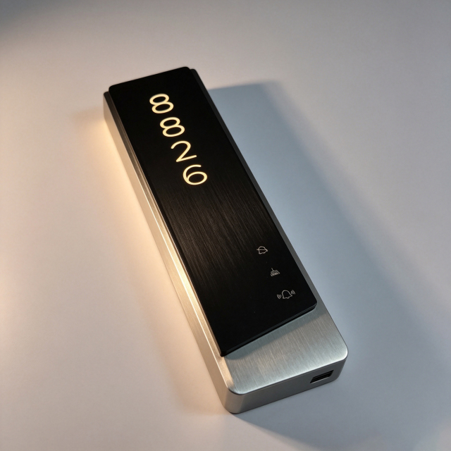 Side Glow Lighted Hotel Door Number Plate With Function Buttons