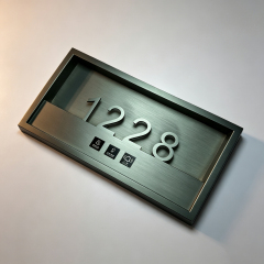 Recessed Frame Hotel Room Number Plate With Touch Buttons