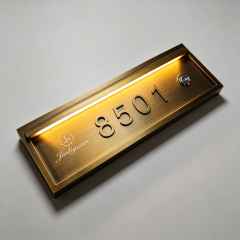 Brass LED Hotel Room Number Sign