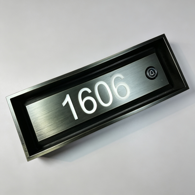 Recessed LED Hotel Room Number Plate