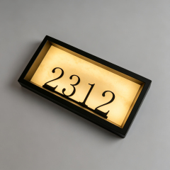 Black Frame Backlit Hotel Room Number Sign
