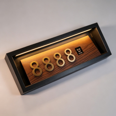 Recessed Wood Grain Hotel Door Number Plate