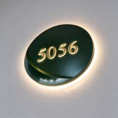 Round LED Backlit Room Number Sign