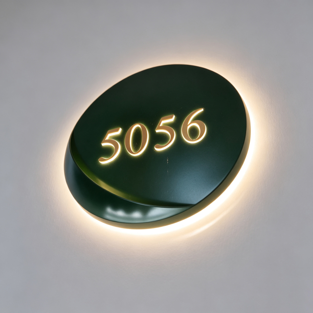 Round LED Backlit Room Number Sign
