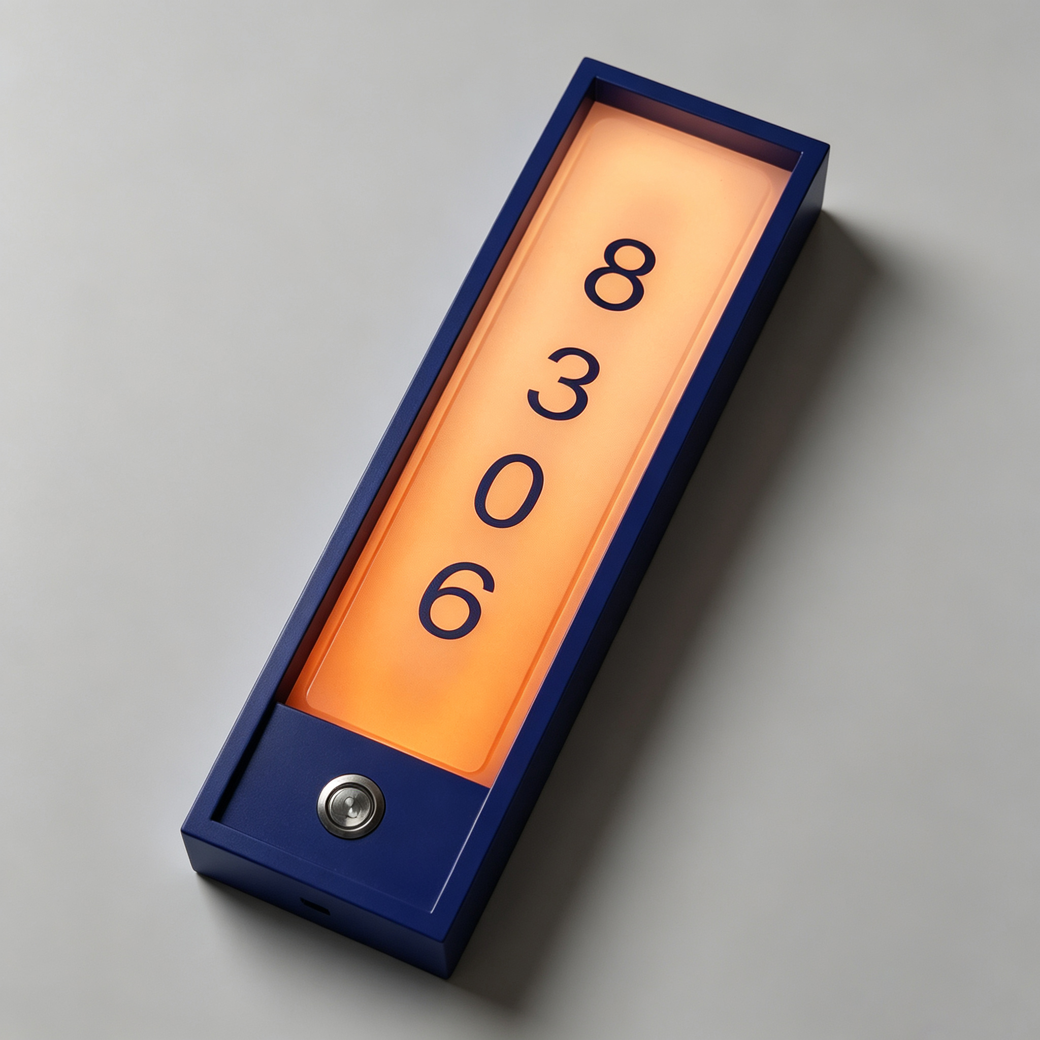 Vertical LED Room Number Sign With Doorbell