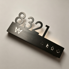 Backlit LED Hotel Room Number Sign Guest Service Icons