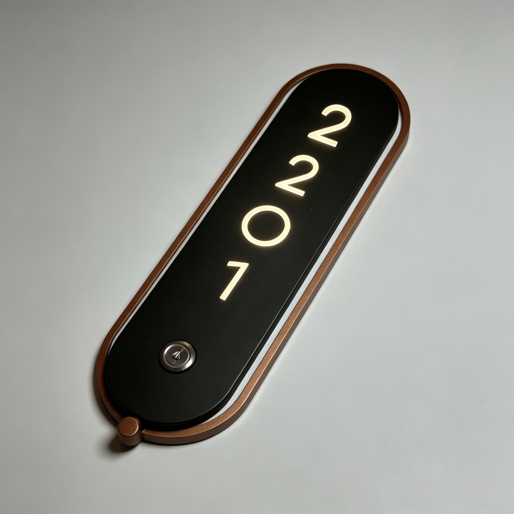 Oval LED Backlit Room Number Sign With Doorbell